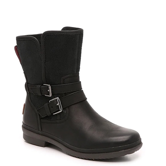 UGG | Simmens Waterproof Leather Moto Boots 7.5 - Picture 2 of 13